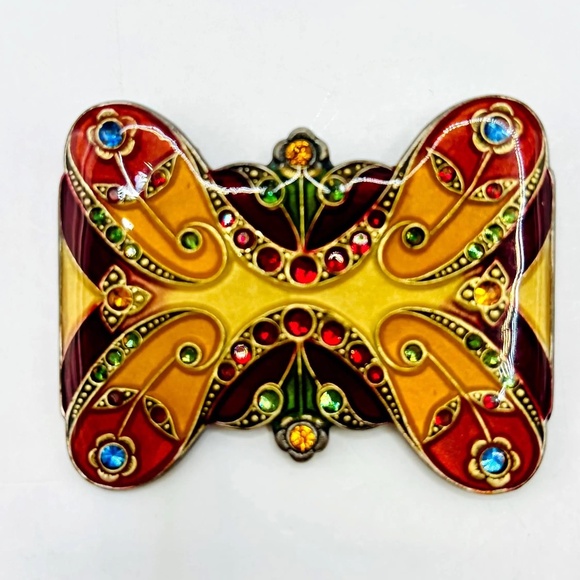 Vintage Catherine Popesco Rhinestone and Enamel Butterfly Brooch-Made in France - Picture 1 of 10